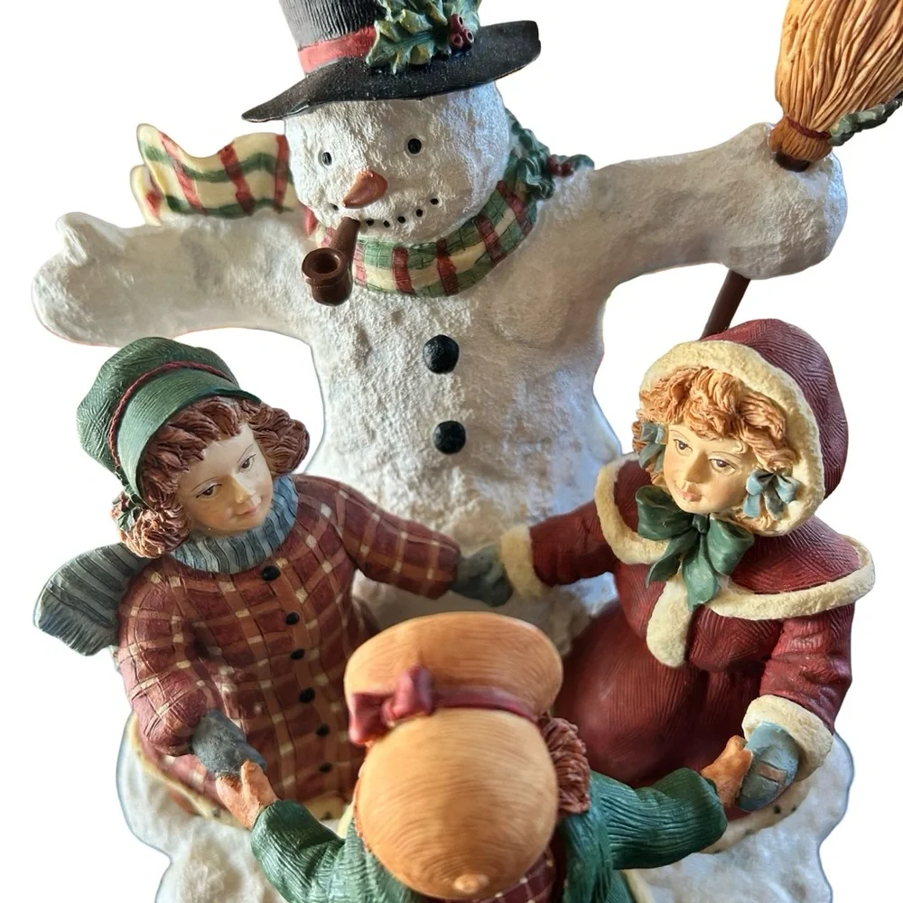 Vtg 1998 Susan Winget Merry Round Snowmen #4 Figurine by Lang & Wise W/ Box